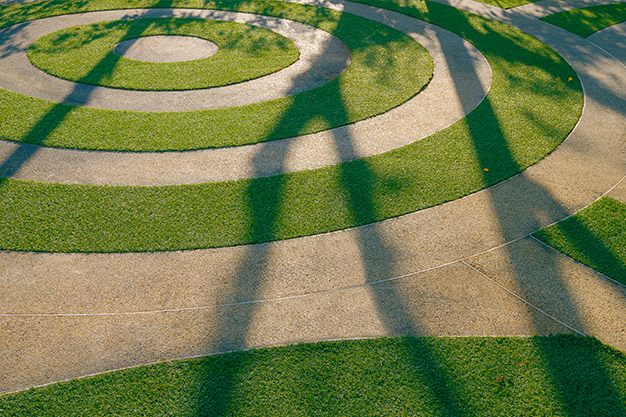 Artificial Green Turf With Pavement